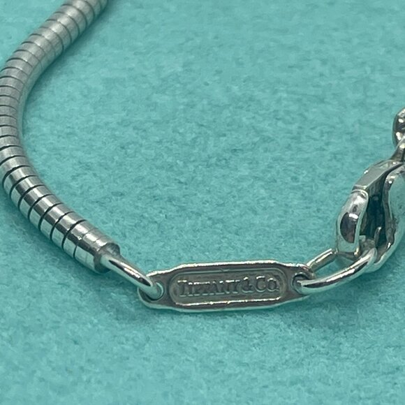 Tiffany & Co Sterling Silver Oval Locket Pendant w/ 17" Snake Chain Necklace - Picture 5 of 15